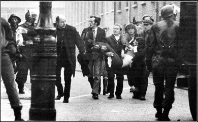 British state massacre of 14 peaceful civil rights protestors n occupied Ireland's Bloody Sunday